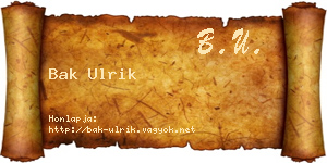 Bak Ulrik névjegykártya